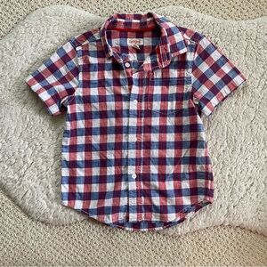 Cat & Jack Red and Blue Button Down Shirt